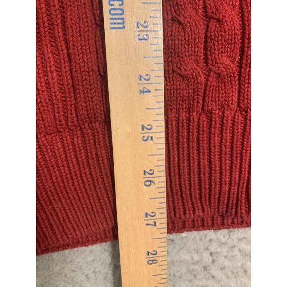 R&R Outdoors Men's Red Cable Knit Sweater Cotton Pullover XL Classic‎ - Picture 6 of 9